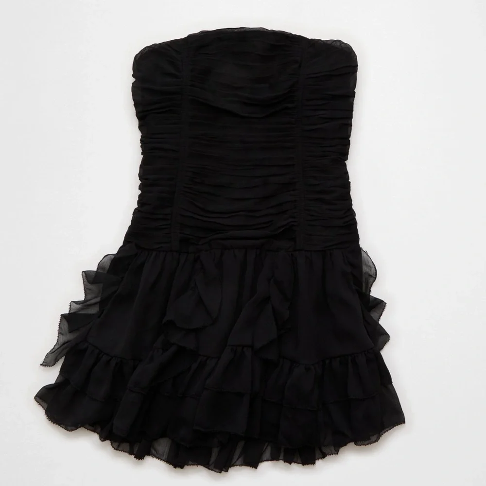 American Eagle Ruched Ruffled Mini Dress - Picture 3 of 5